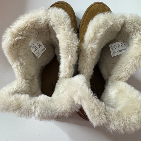 TAOS Future Mid Boots Suede Lined Faux Fur Brown 10 - Picture 7 of 8